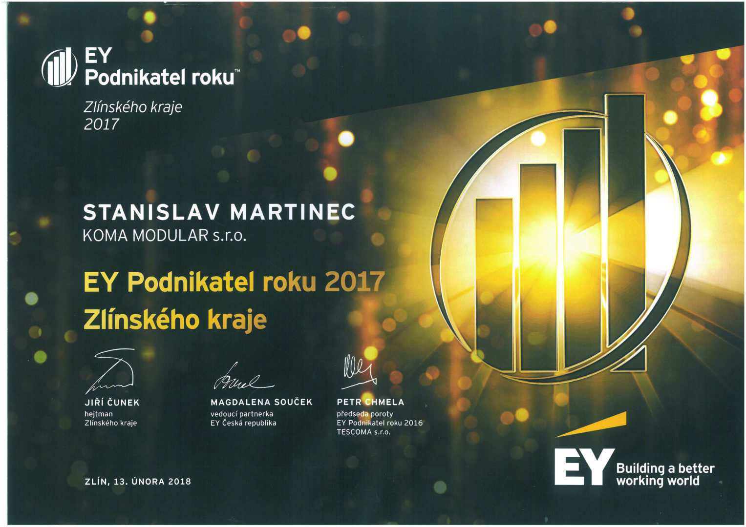 EY Podnikatel roku 2017 Zlínského kraje