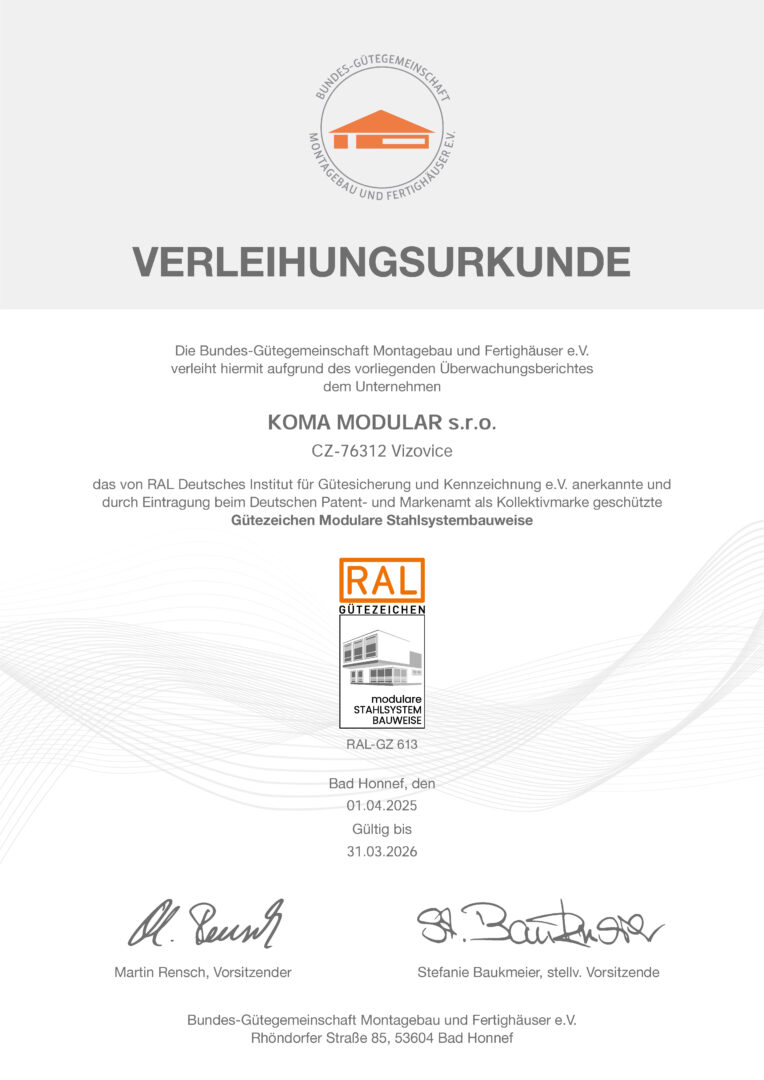 Gütezeichen Stahlsystembauweise
