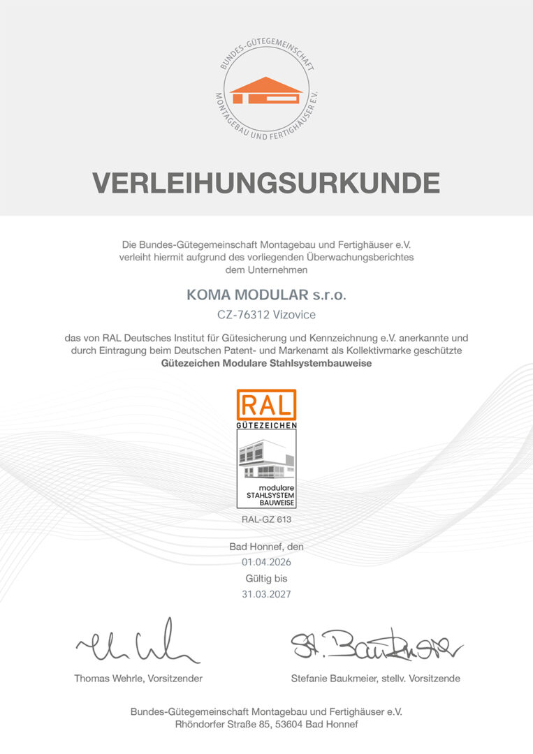 Gütezeichen Stahlsystembauweise