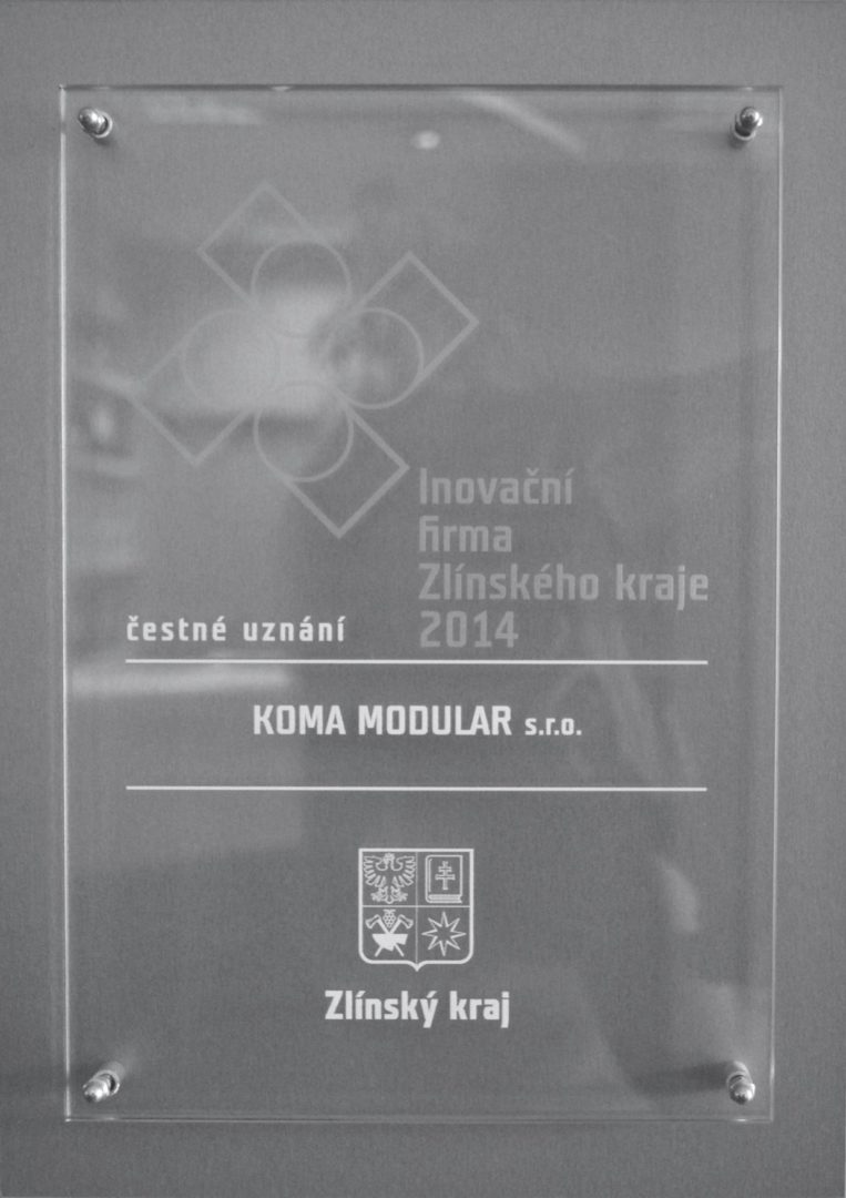 Čestné uznání v soutěži Inovační firma Zlínského kraje 2014